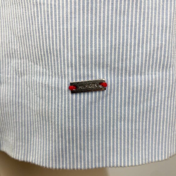 TOMMY HILFIGER Preppy Coastal Blue & White Stripes Sleeveless Mini Dress Size 8 - Picture 9 of 12